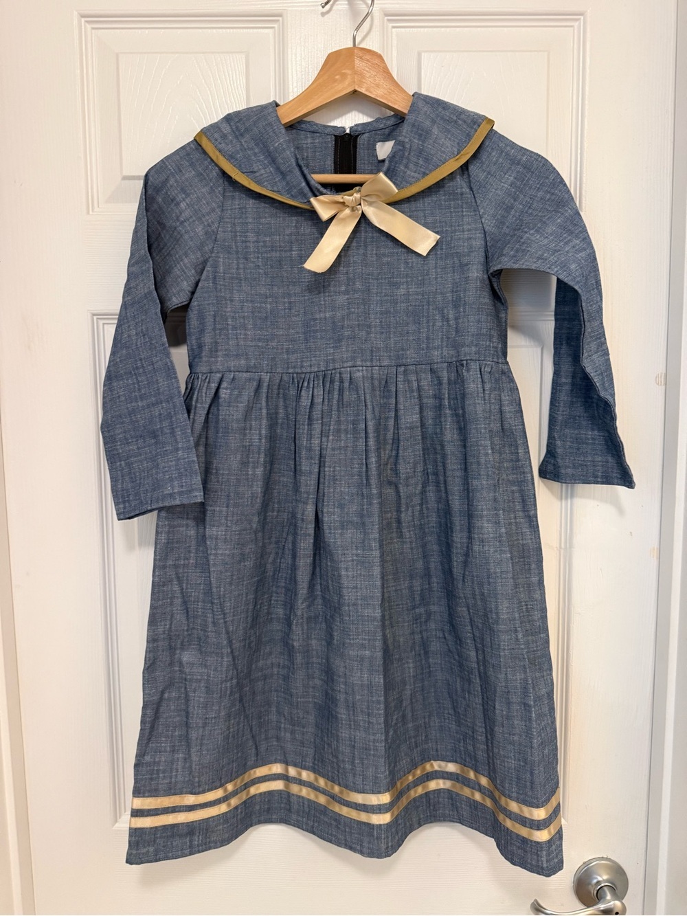 NWT A.T.U.N. Chambray Cotton Sailor Dress 9-10Y